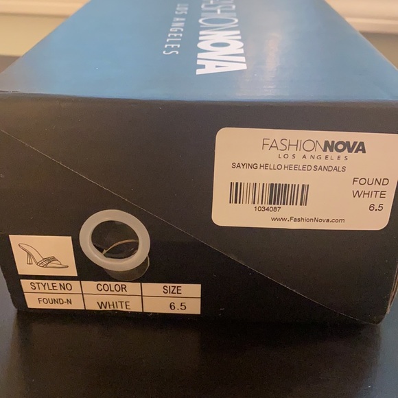 White Slide Mule Heeled Sandals - Picture 9 of 9